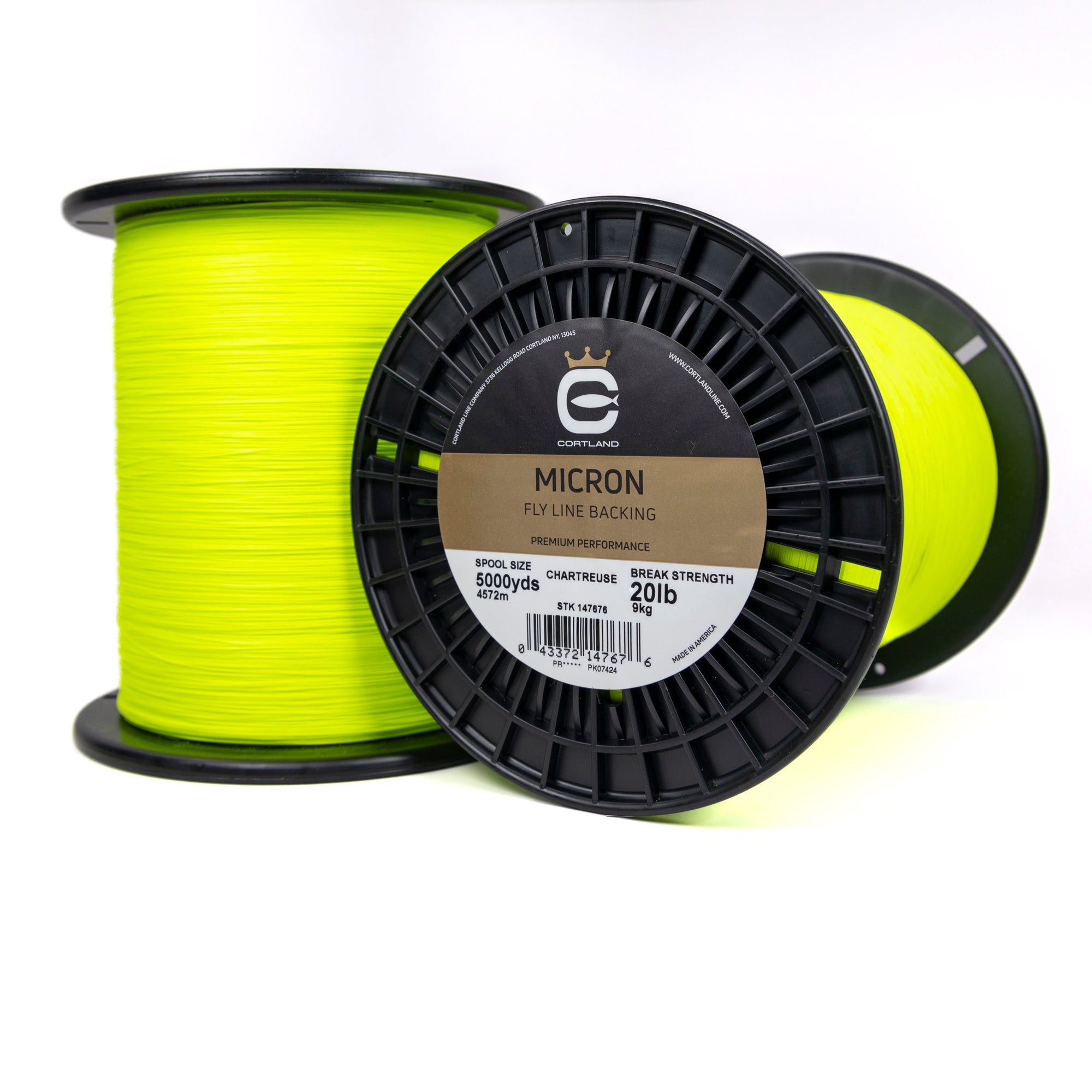 Rückseite der Micron-Fliegenschnur – Chartreuse