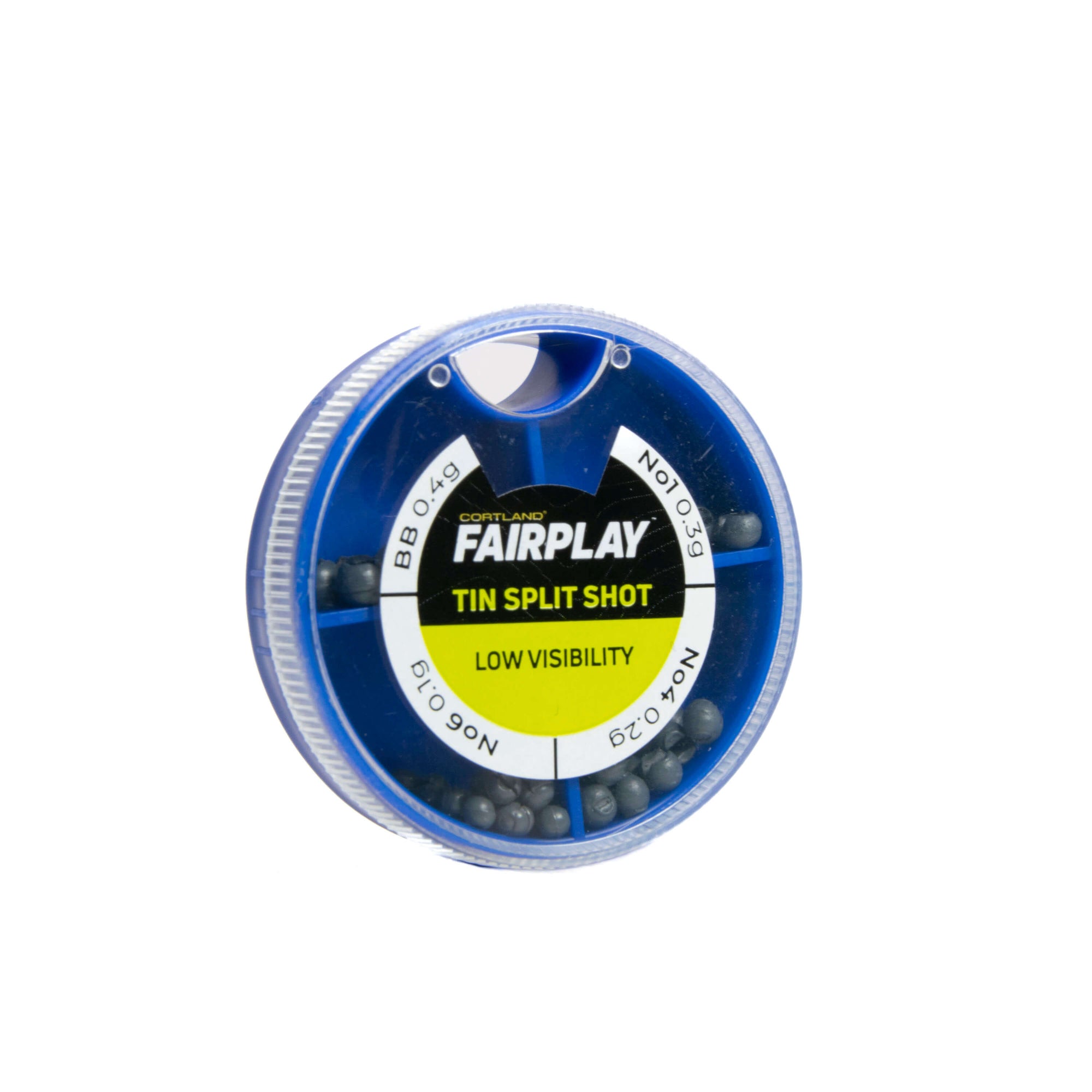 FairPlay Tin Split Shot in container