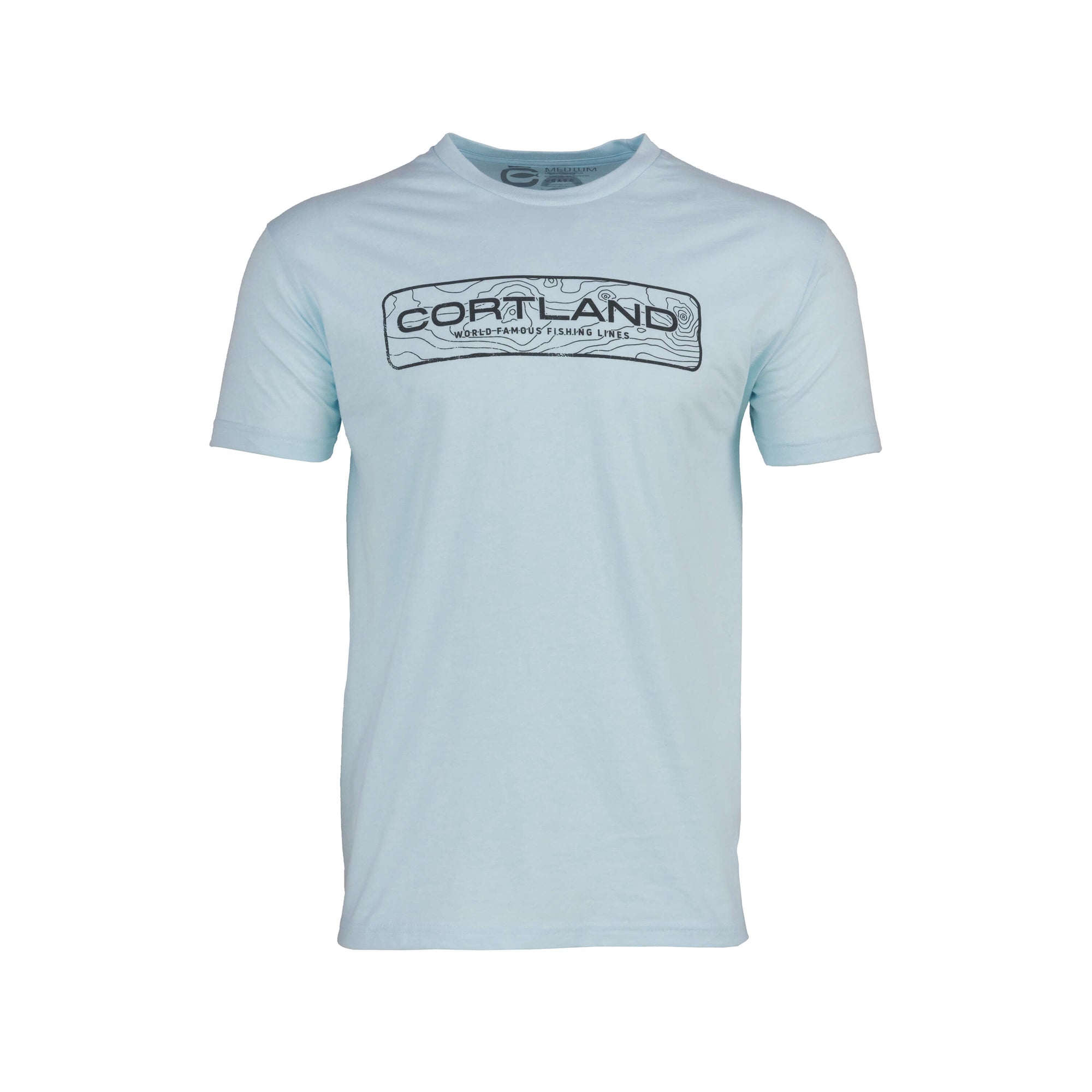 Front view of the Cortland Topographic Logo T-Shirt