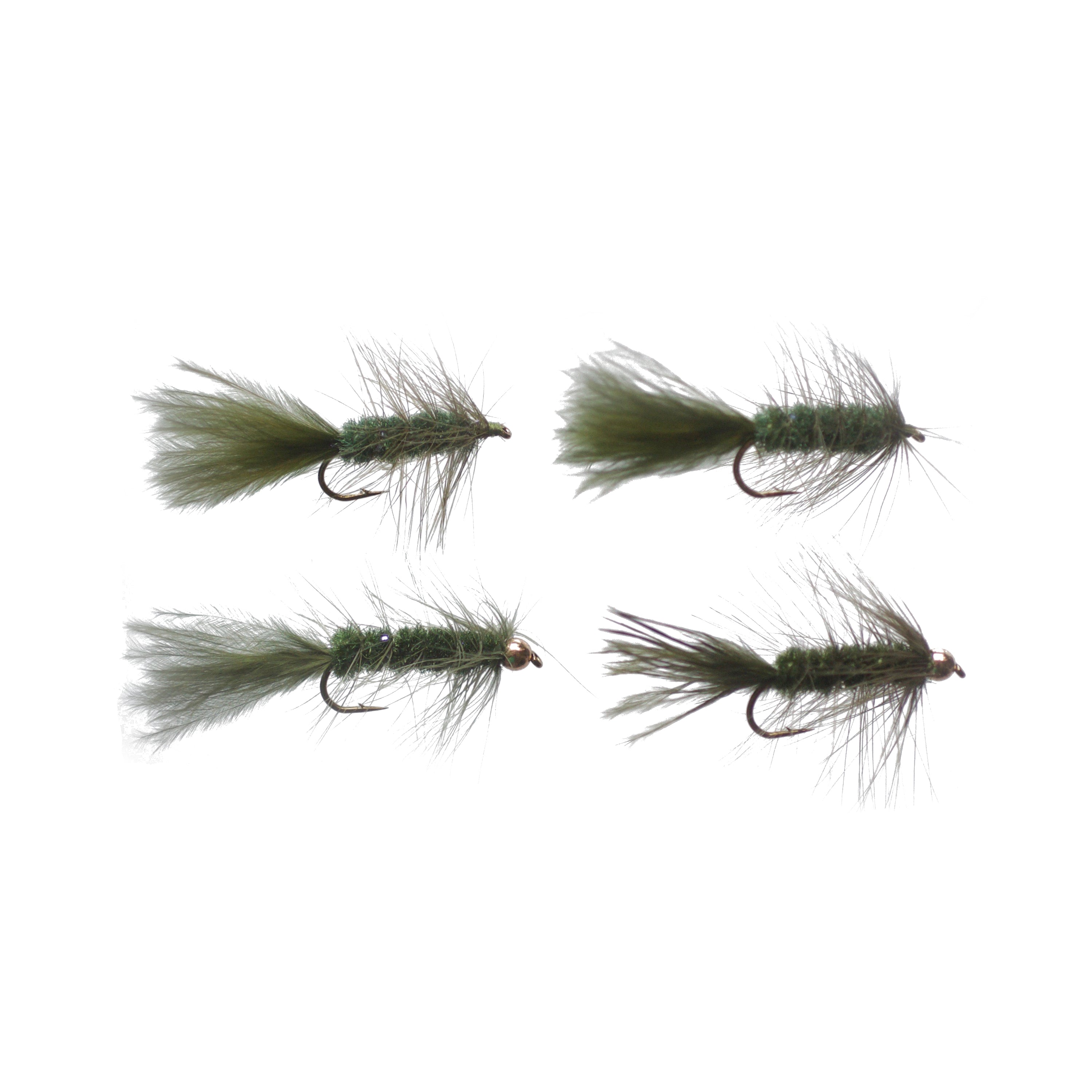 Mezza Dozzina (6) Mosche Olive Woolly Bugger Ponderate Senza Ardiglione – Pesca A Mosca - 4