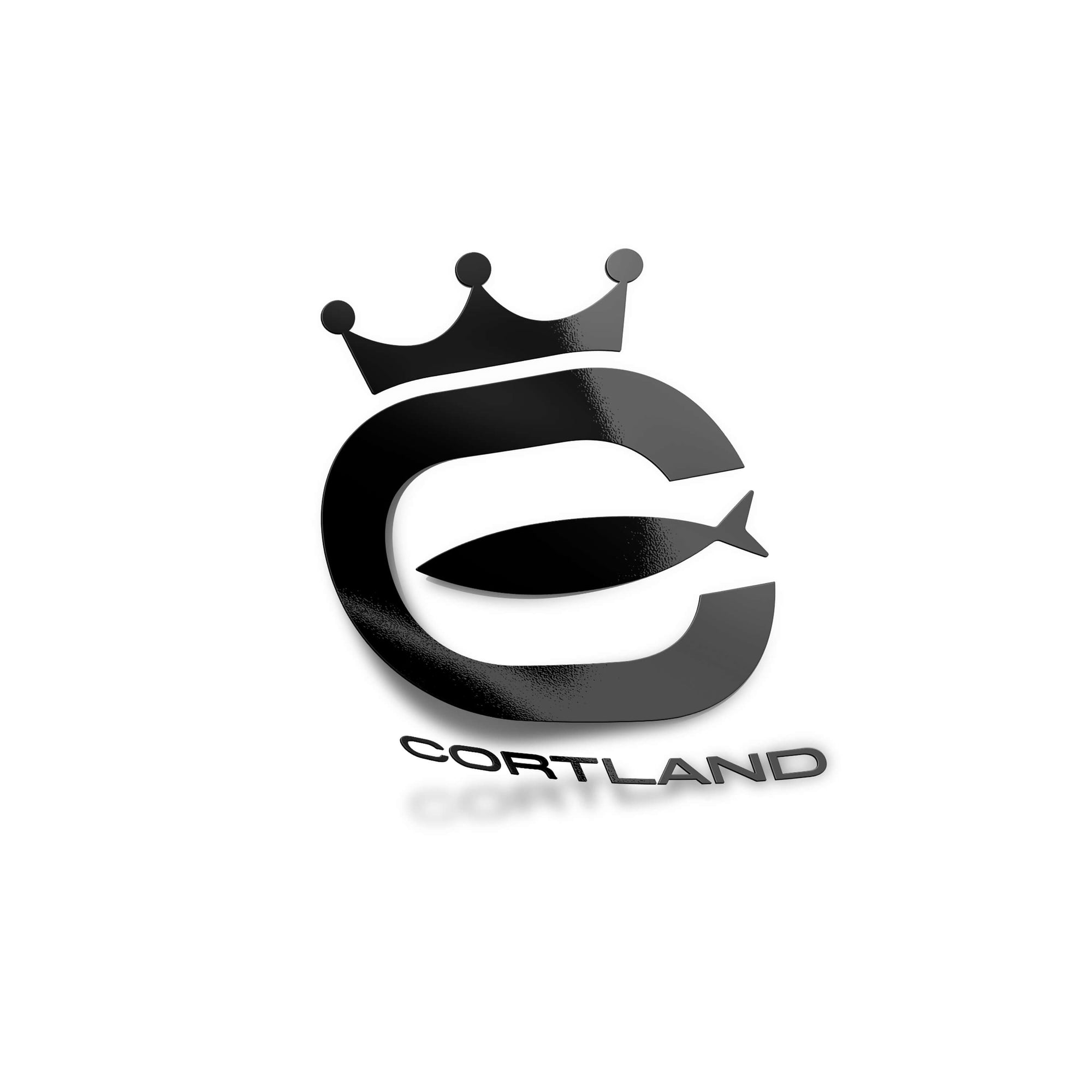 Cortland Logo Boat/Window Die-Cut Sticker and is black 