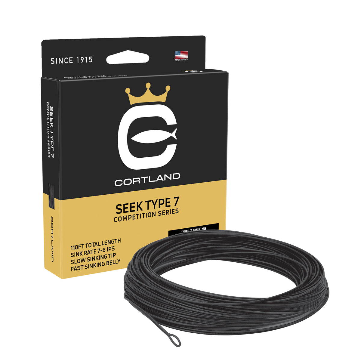 Cortland Competition Seek Fly Line Type 7 - Black - WF7/8S