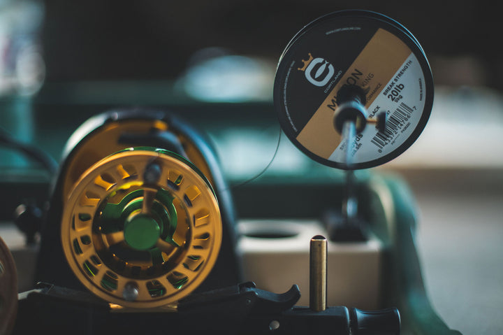 Fly Fishing reel getting spun with Cortland Line's Micron Fly Line Backing