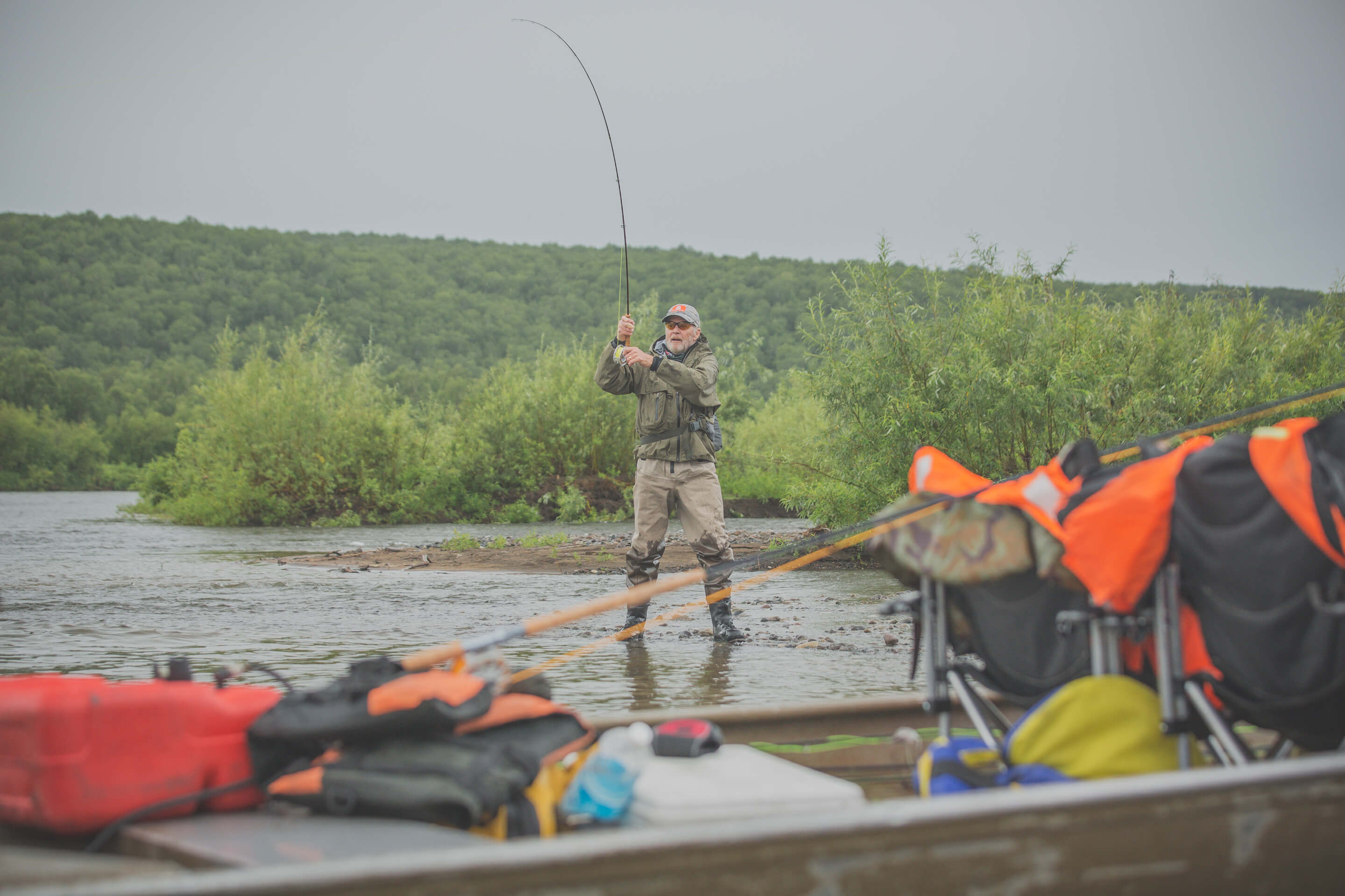 roll casting fly line