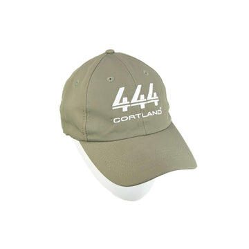 Top View of the Classic Cap. The hat is a light grey and the 444 Classic Series Logo is in white. 