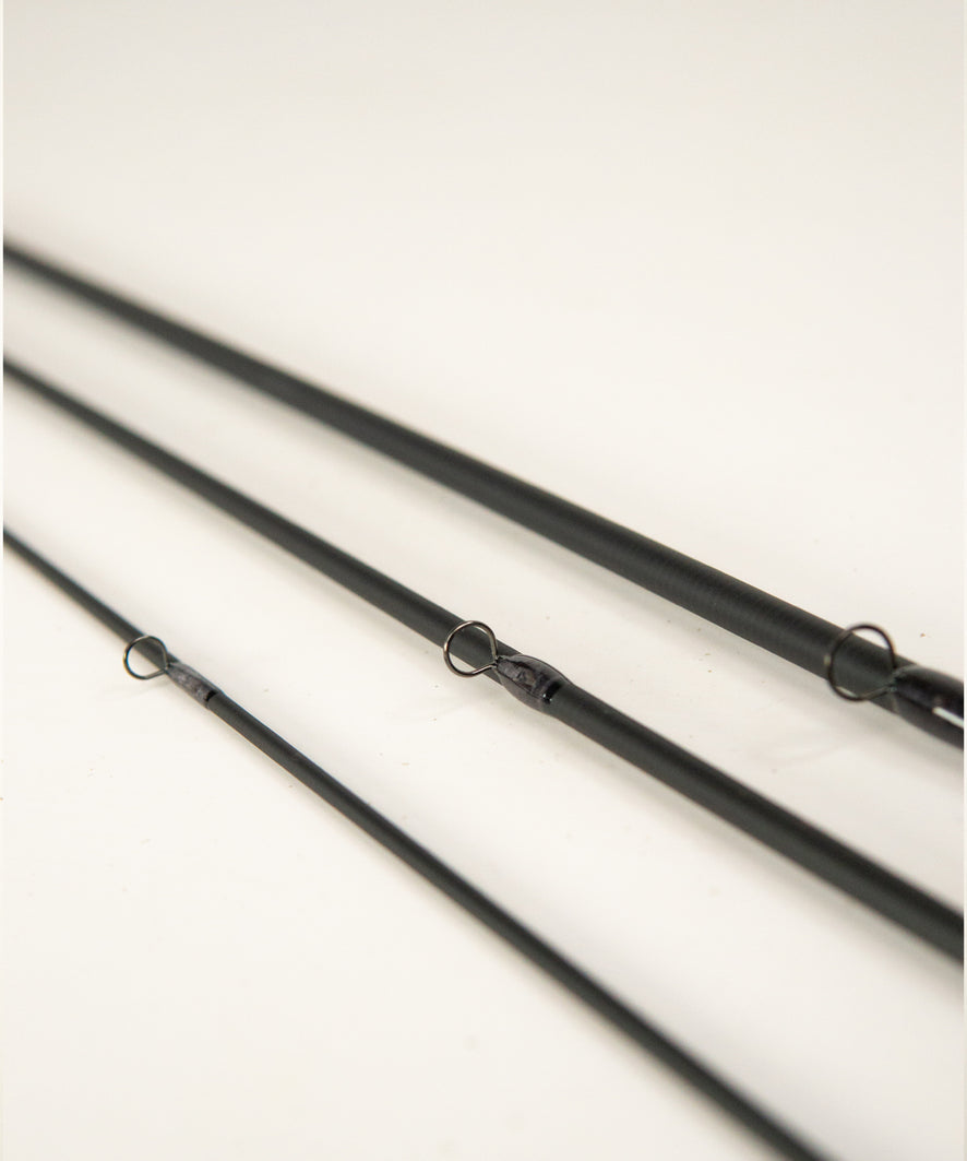 Over-sized light wire single foot guides on Cortland Competition MKII fly rod