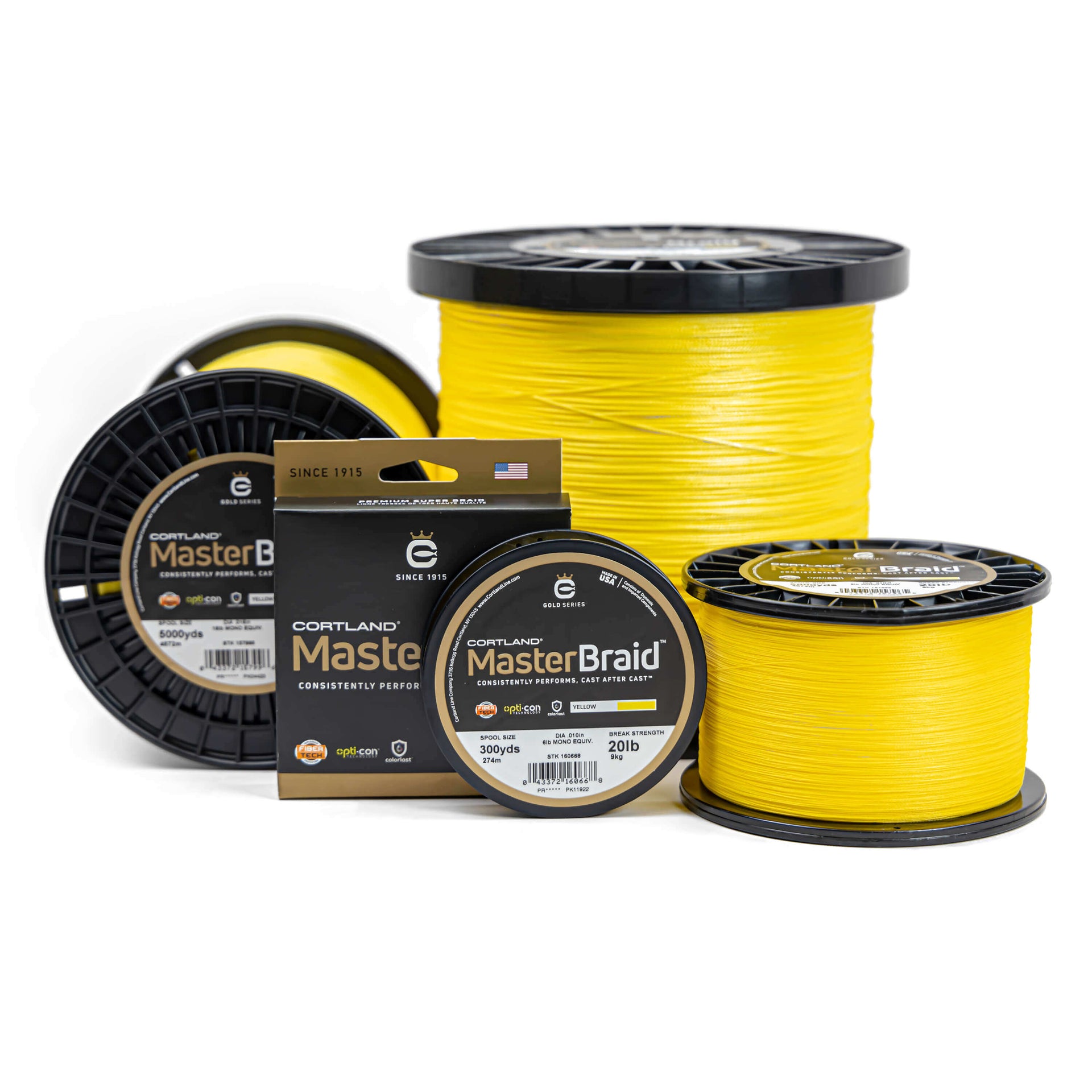 Cortland Master Braid - Yellow, Yellow / 30 lb / 150 yds