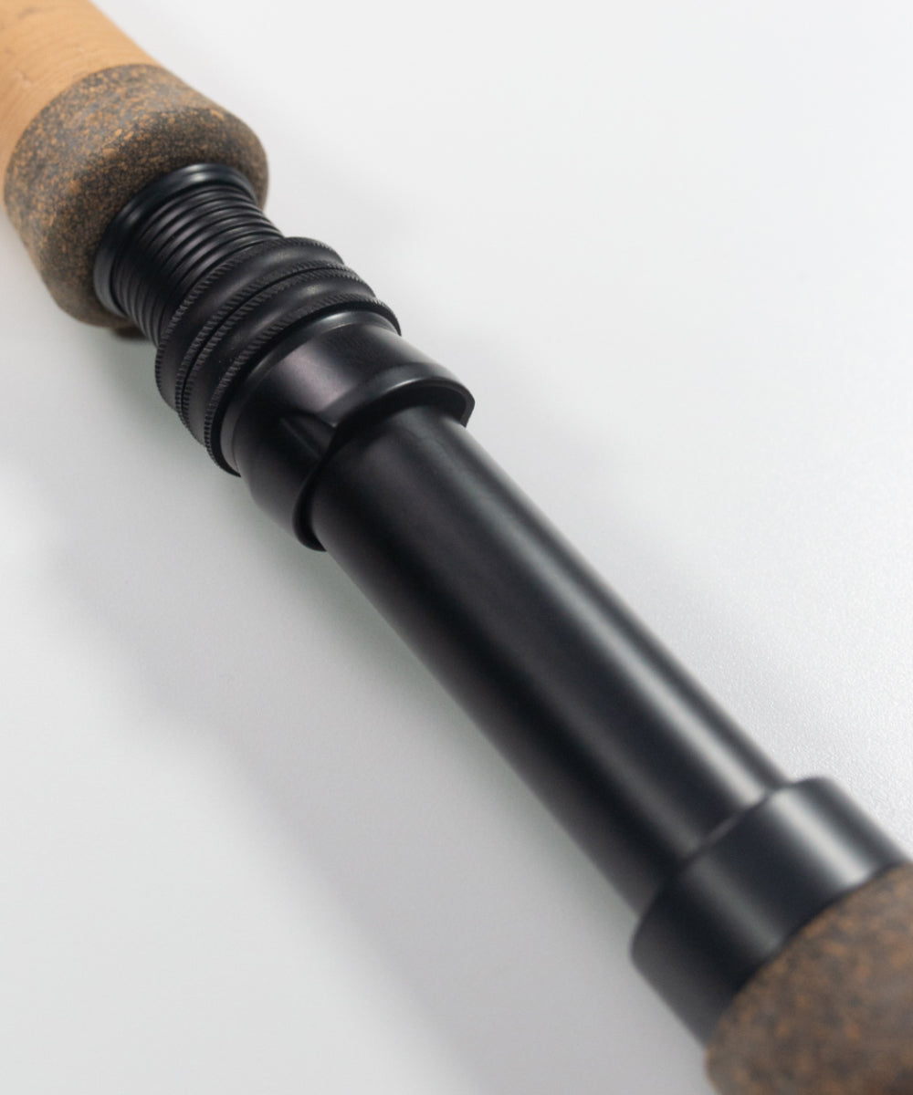 Down-locking reel seat and dual locking rings on Cortland Nymph Series fly rod