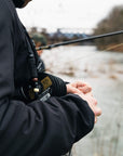 Angler preparing his Ultra Premium Fluorocarbon Tippet 