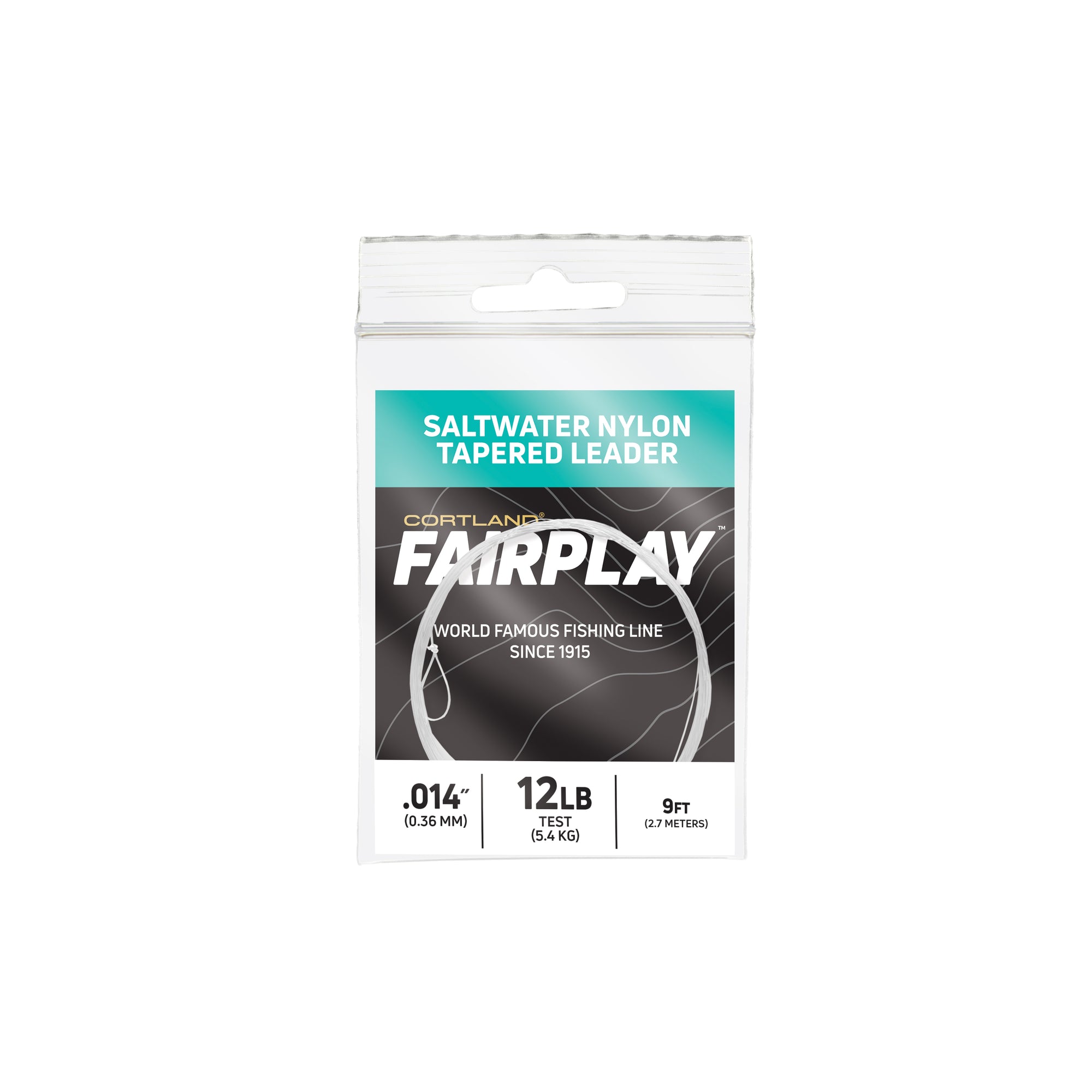 Cortland Fairplay Saltwater 9 Foot Tapered Leader, 16-Pound Test, 609464, Clear