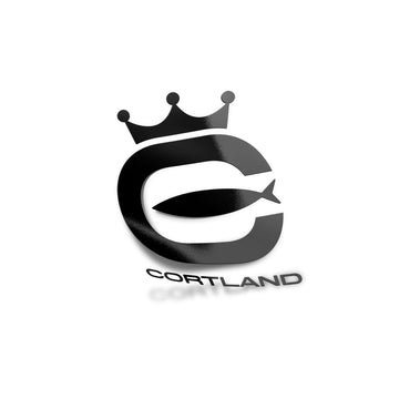 Cortland Logo Boat/Window Die-Cut Sticker and is black 