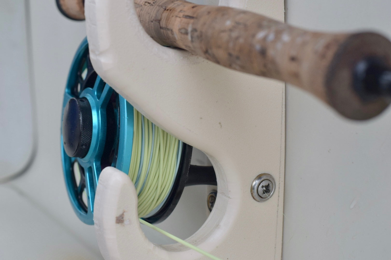 A fly reel that is lined with Redfish fly line. 