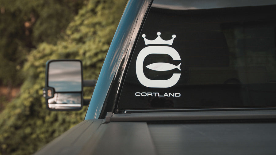 Cortland Logo Boat/Window Die-Cut Sticker - White
